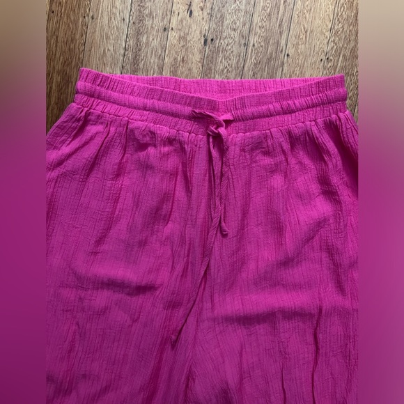 Lulu’s Grab Your Passport Hot Pink Two-Piece Swim Cover-Up Jumpsuit, Medium - Picture 7 of 12